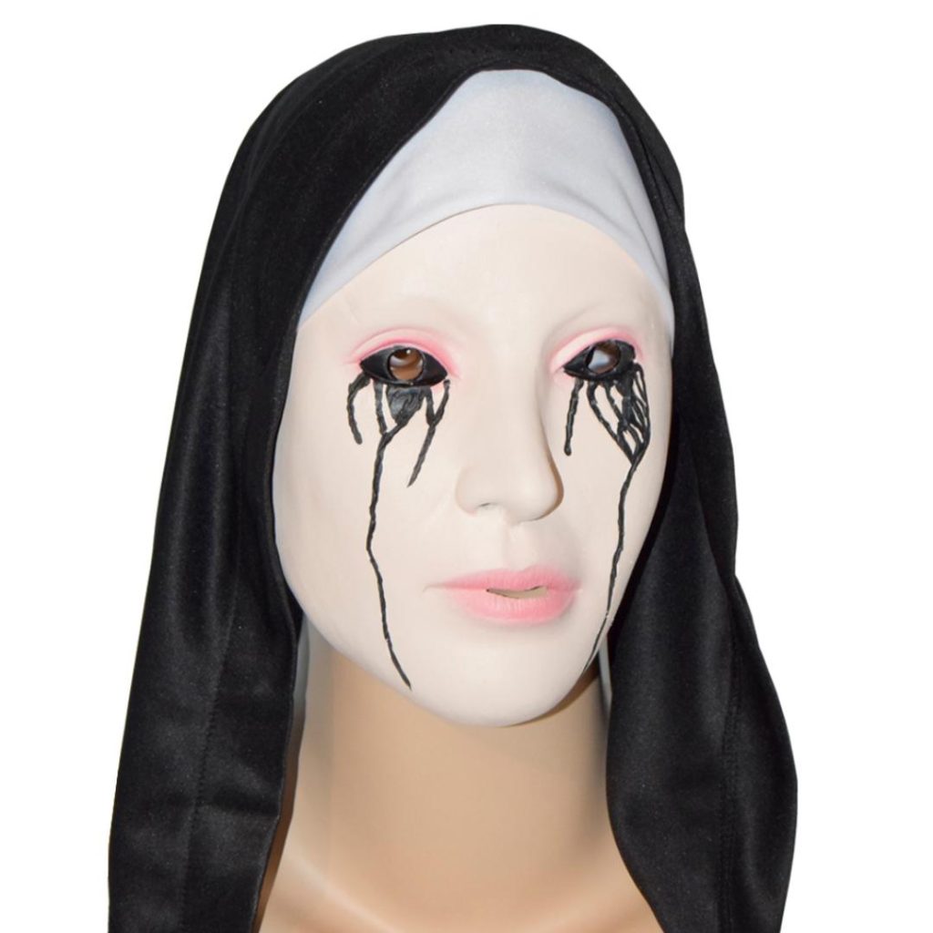 Lateksmaske gråtende nonne
