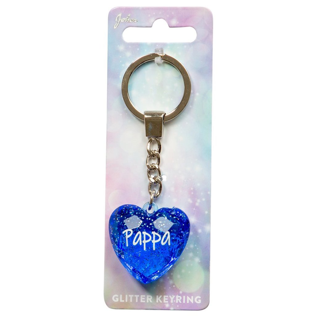 Nøkkelring glitter heart pappa