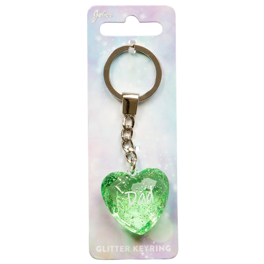 Nøkkelring glitter heart dad