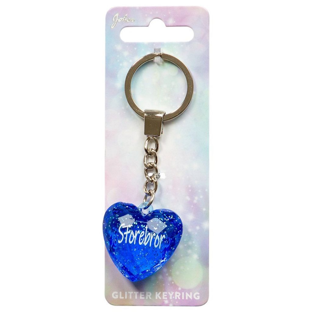 Nøkkelring glitter heart storebror