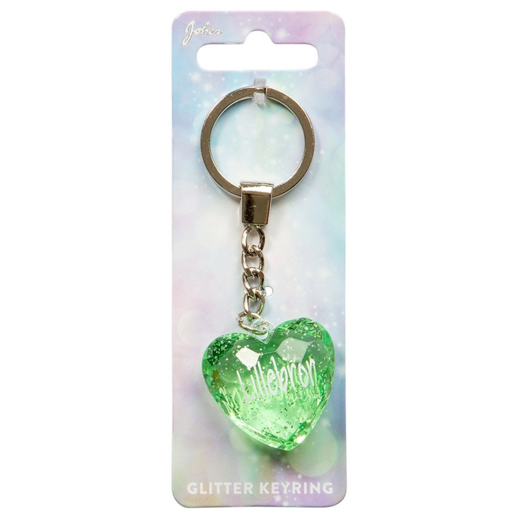 Nøkkelring glitter heart lillebror
