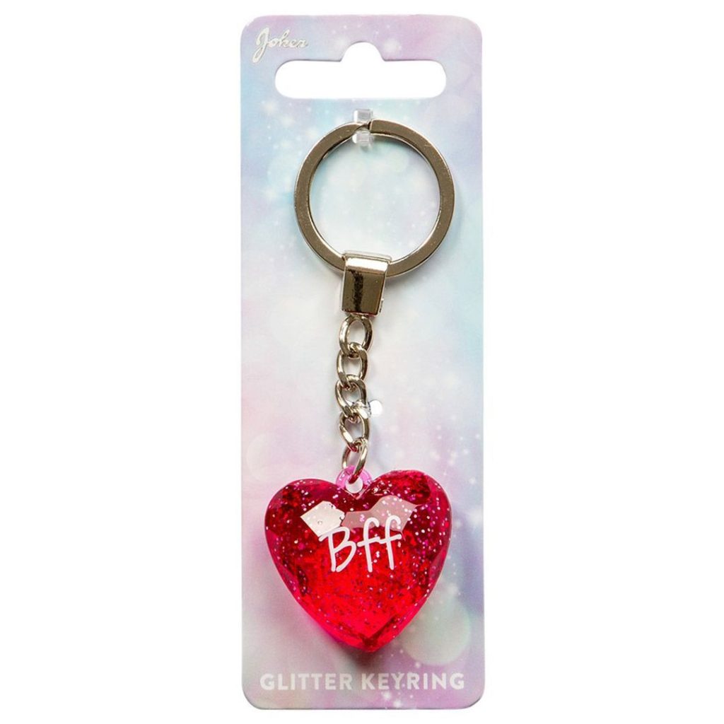 Nøkkelring glitter heart bff