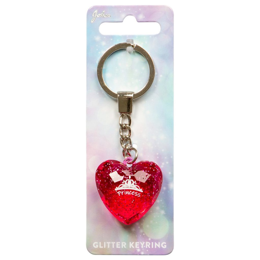 Nøkkelring glitter heart princess