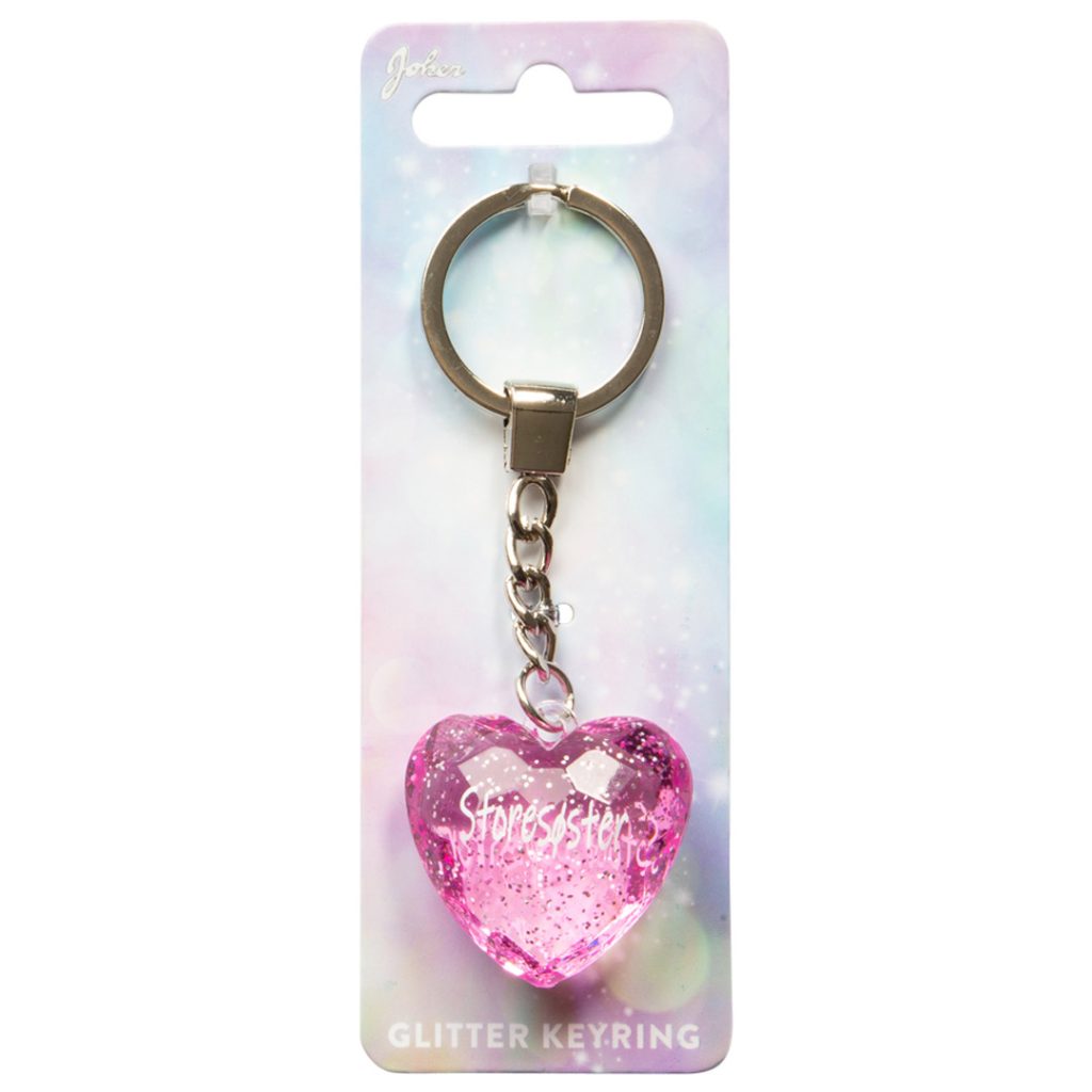 Nøkkelring glitter heart storesøster