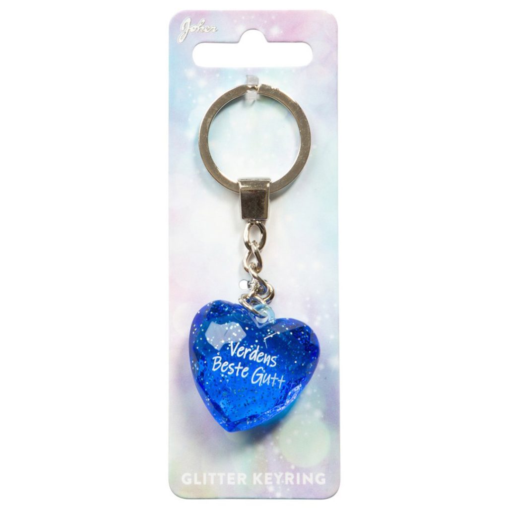 Nøkkelring glitter heart verdens beste