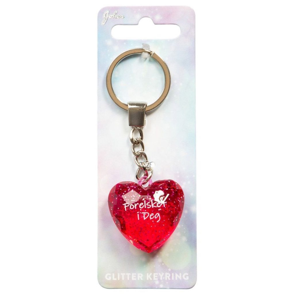 Nøkkelring glitter heart forelsket i deg