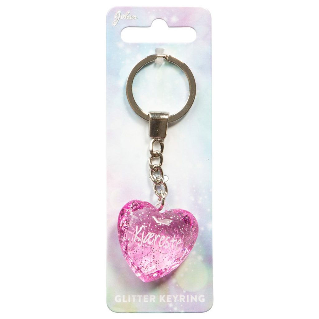 Nøkkelring glitter heart kjæreste