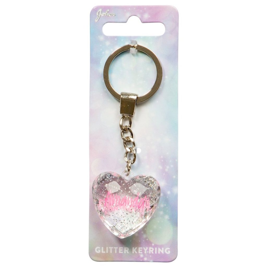 Nøkkelring glitter heart amanda