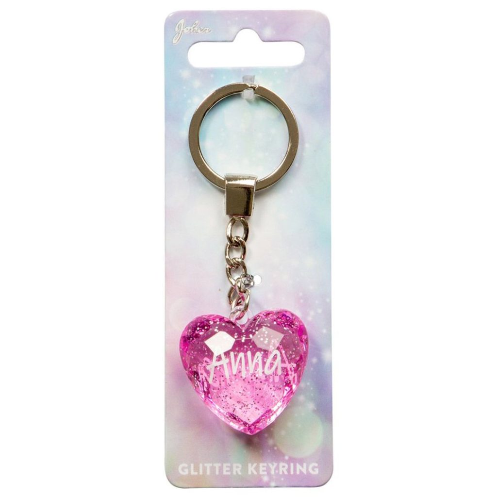 Nøkkelring glitter heart anna