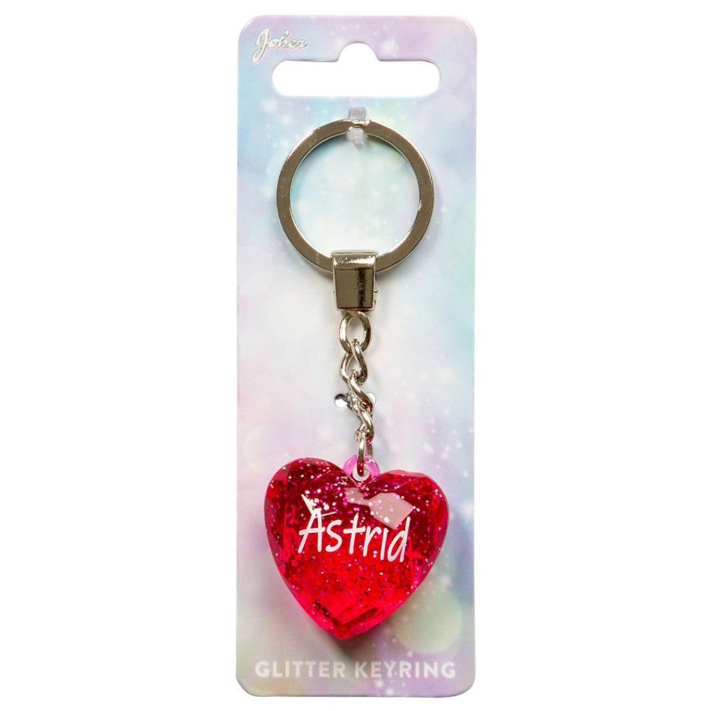 Nøkkelring glitter heart astrid