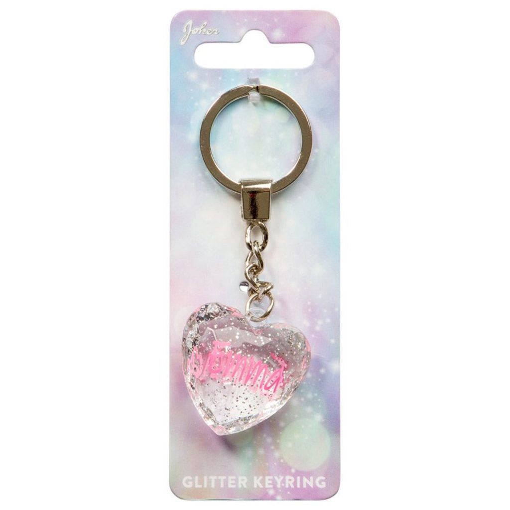Nøkkelring glitter heart emma