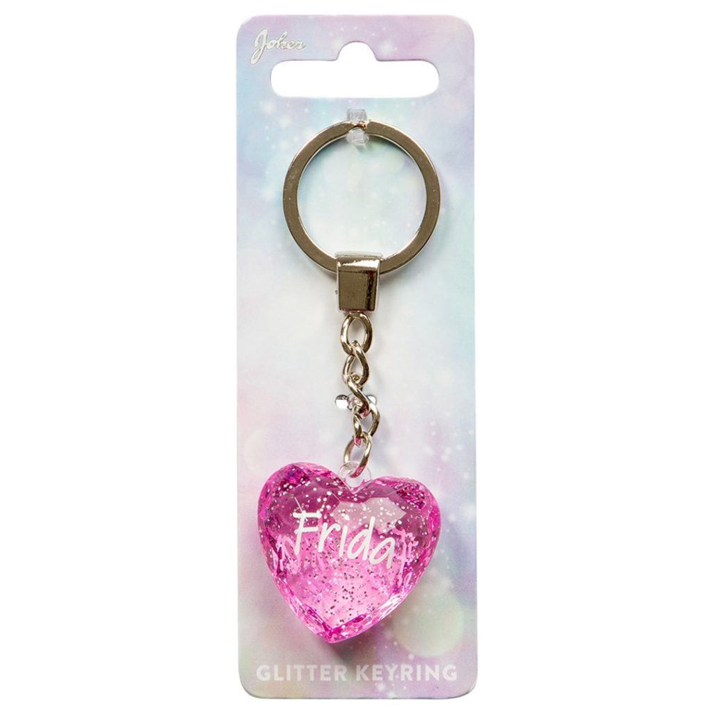 Nøkkelring glitter heart frida