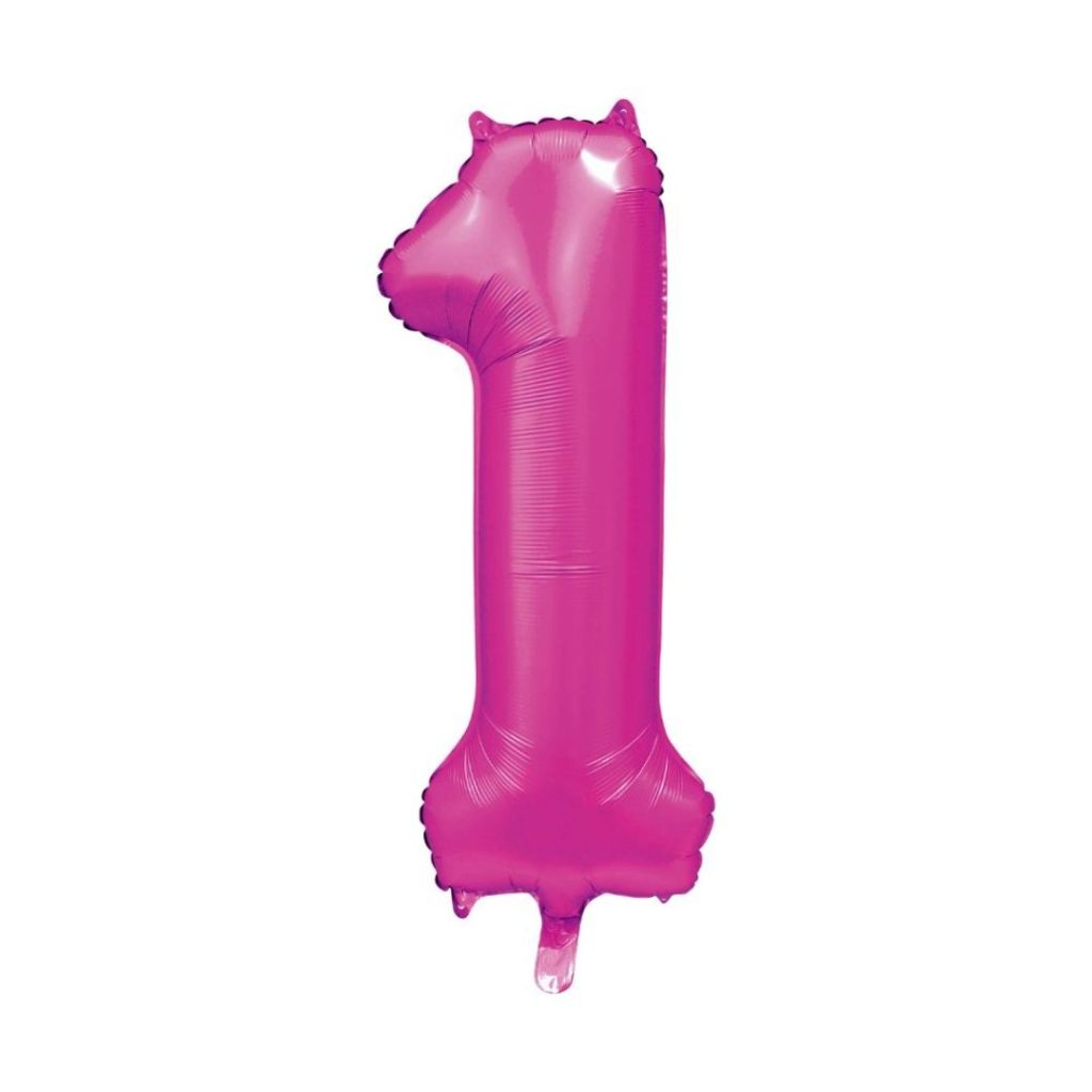 Folieballong nummer 1 rosa 86 cm