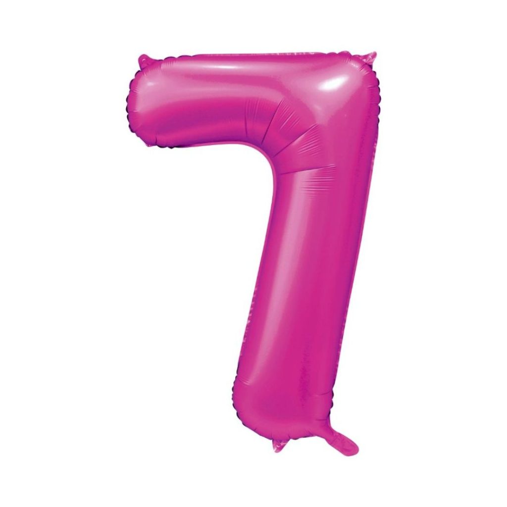 Folie ballong number 7 pink 86 cm
