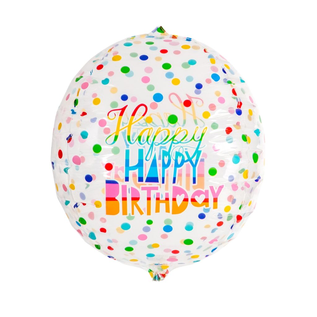 Folie ballong clear happy birthday 35 cm