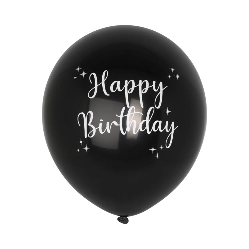Ballonger happy birthday black 6pk
