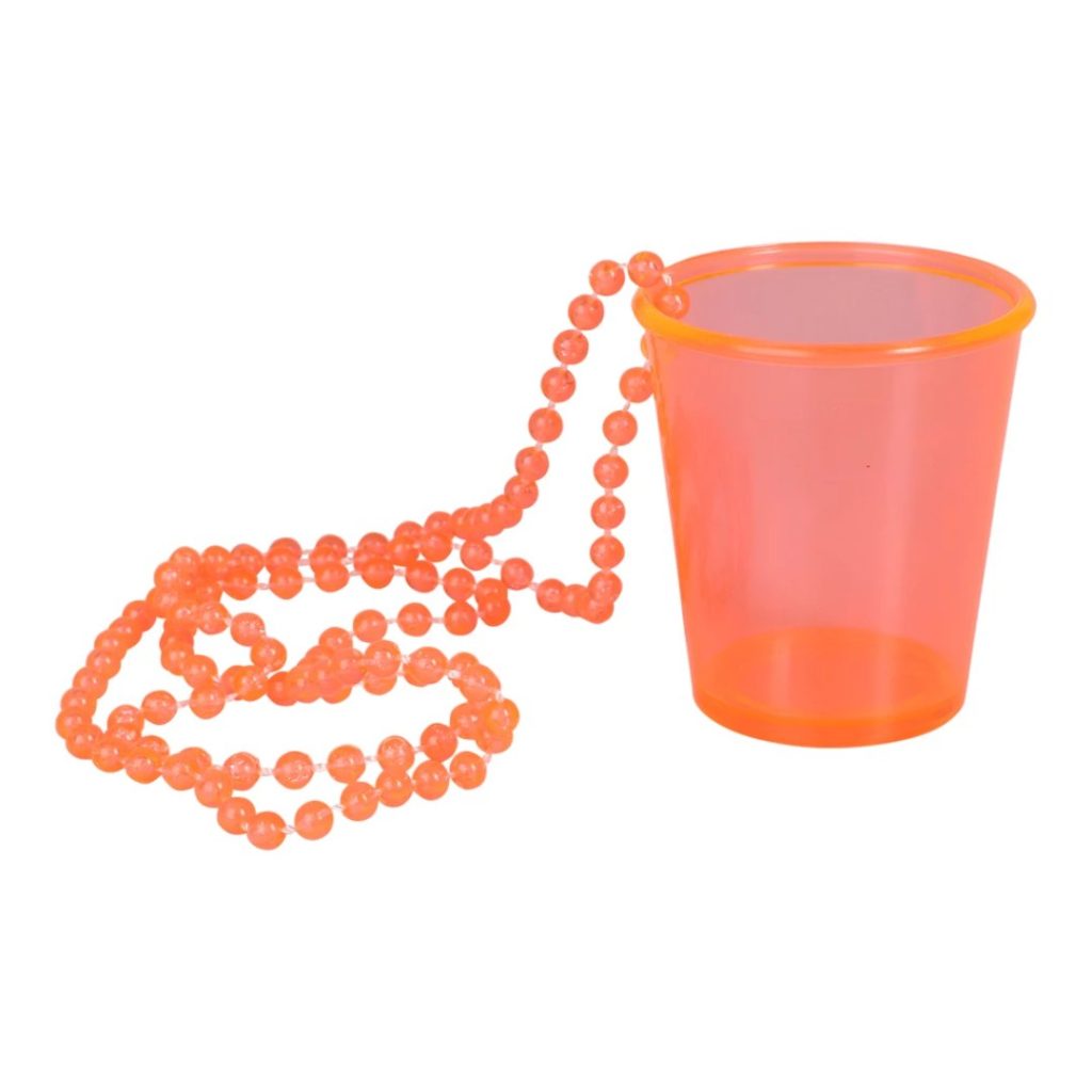 Kjede med shot glass neon orange