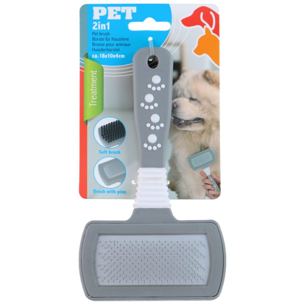 Pet treatment kjæledyrbørste 2in1