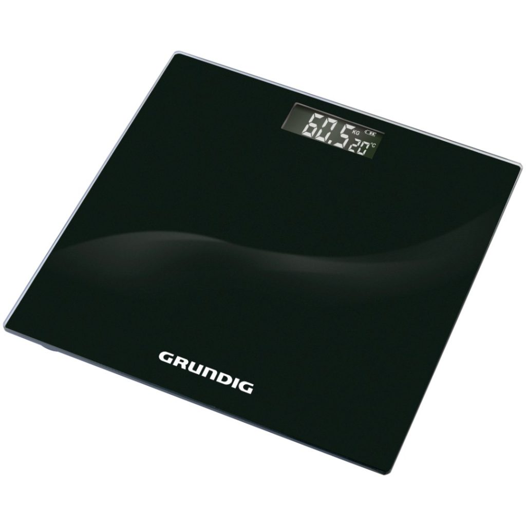 Grundig personvekt sort glass