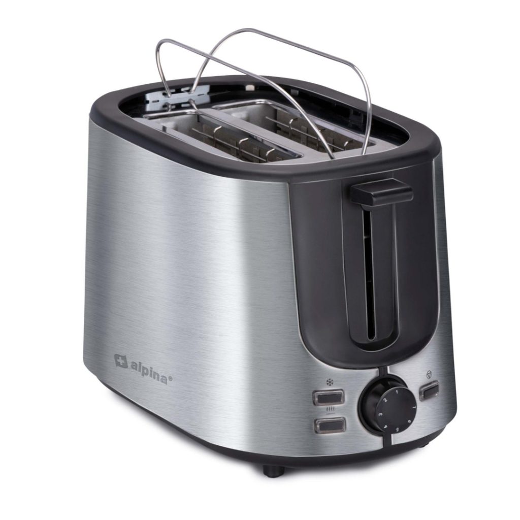 Alpina brødrister 1000w stål