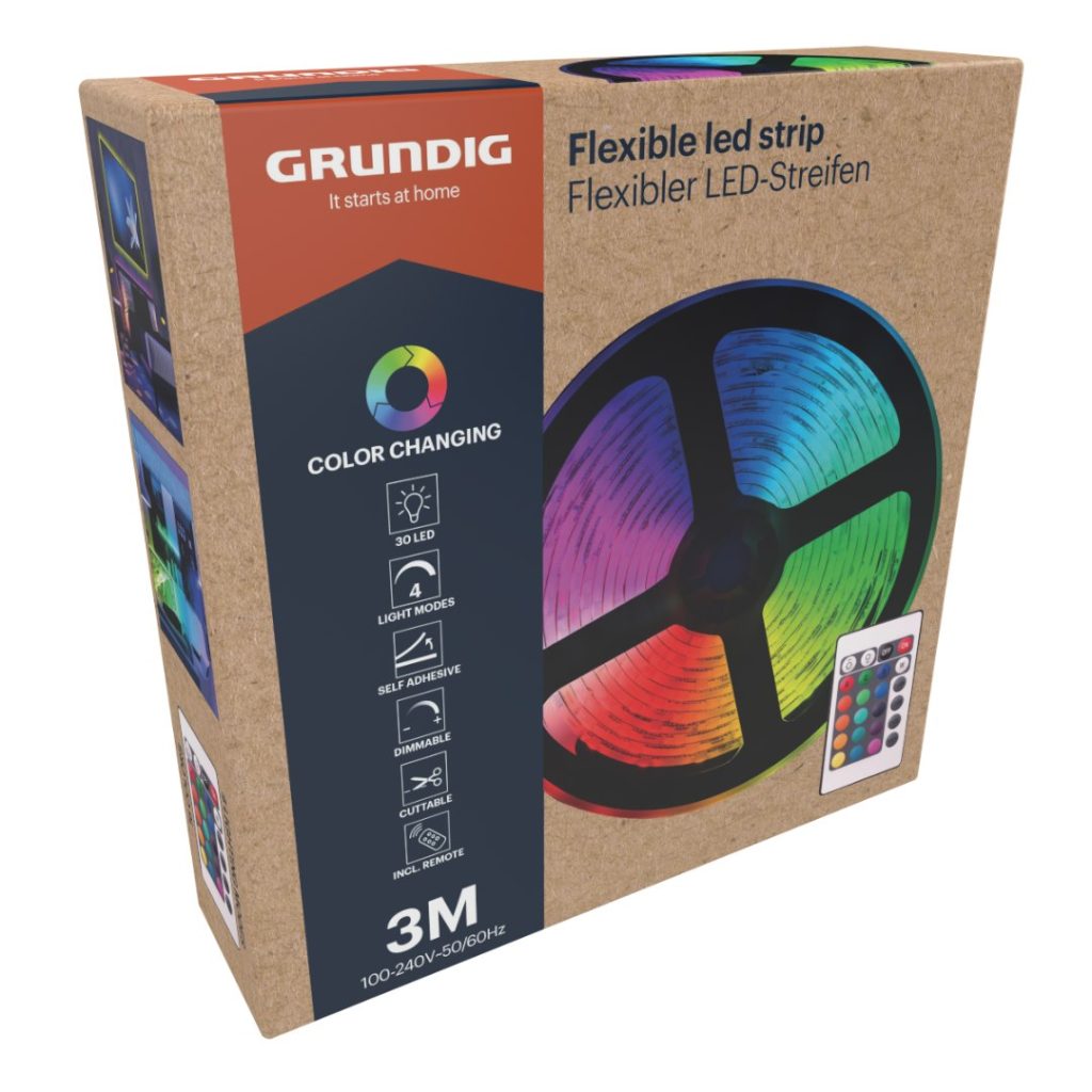 Grundig led-stripe 180led rgb 3m