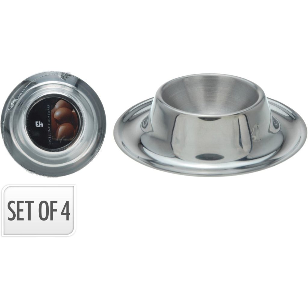 Egg cup sett stål 4 stk