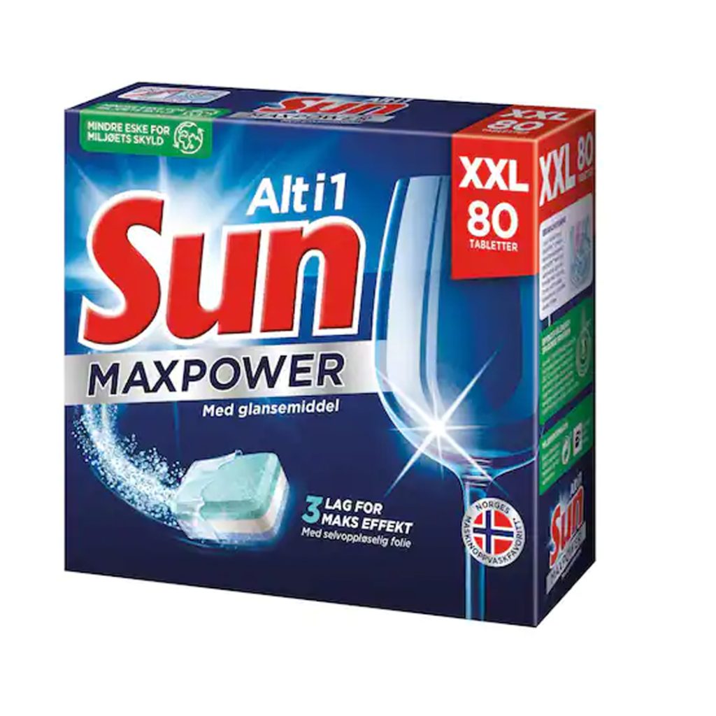 Sun maskinoppvask 80 tabletter maxpower