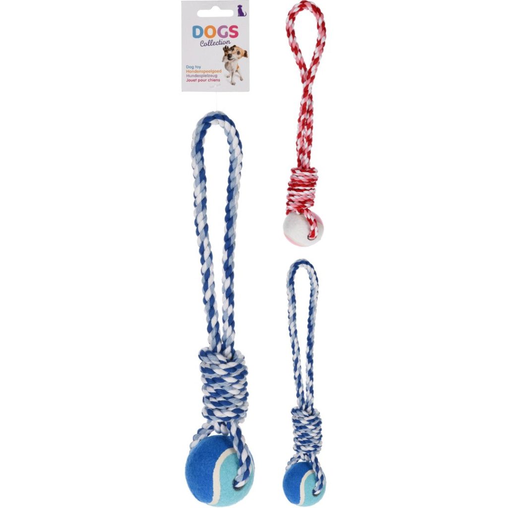 Hundetau med ball 32cm 2ass