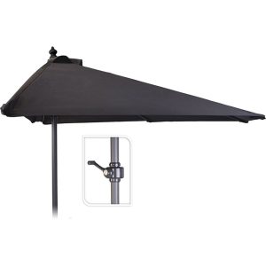Parasoll halv rund 250cm antrasitt