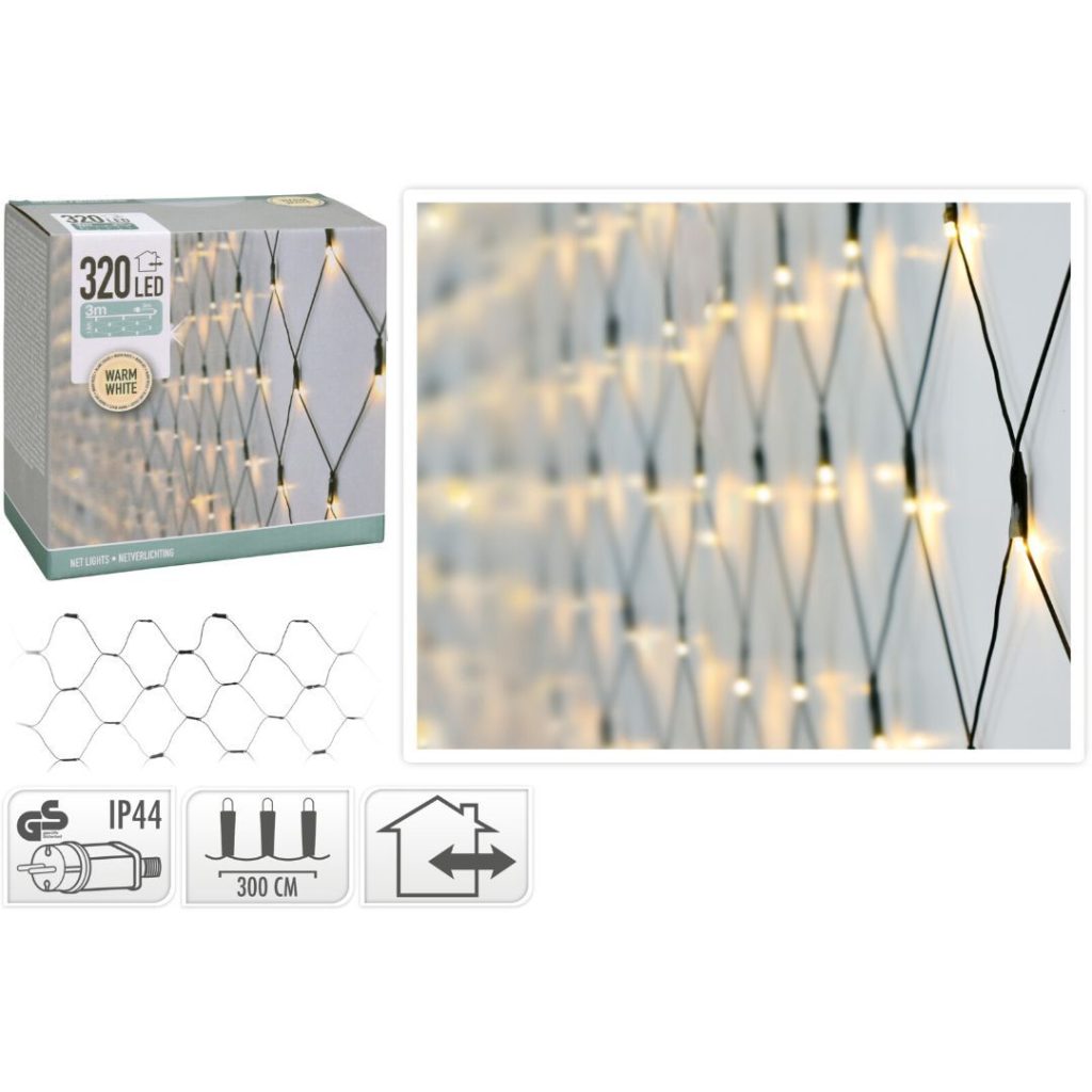Led lys nett 320 varm hvit utendørs