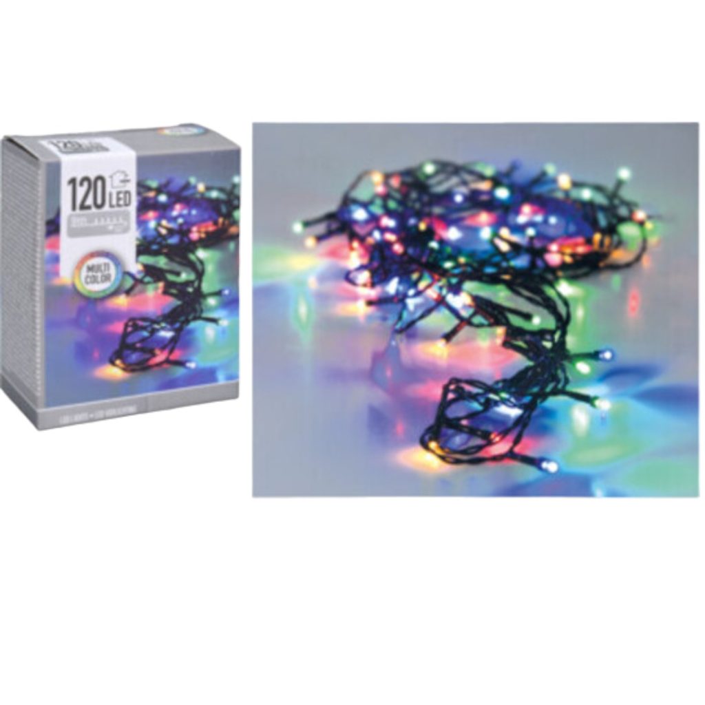 Lyslenke med 120 flerfarget ledlys ip44