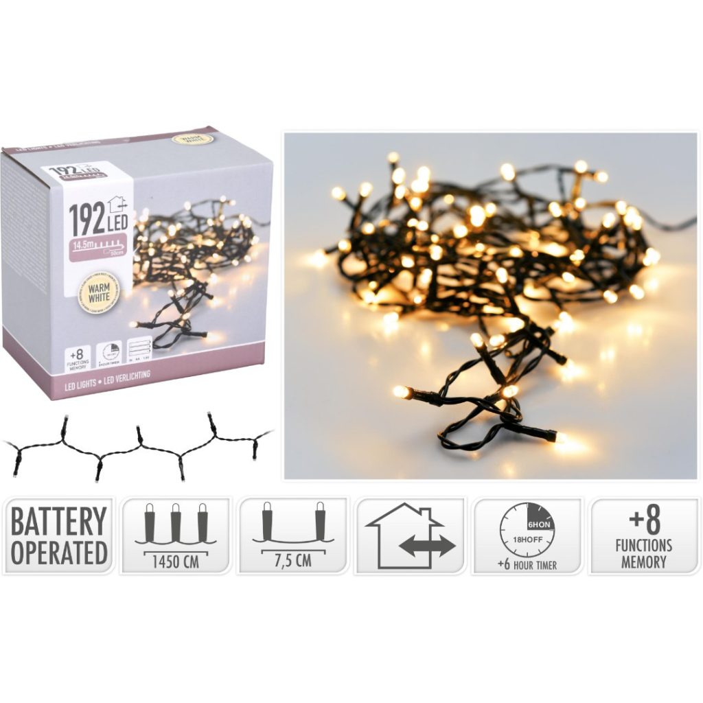 Lyslenke 192 batteri varm hvit