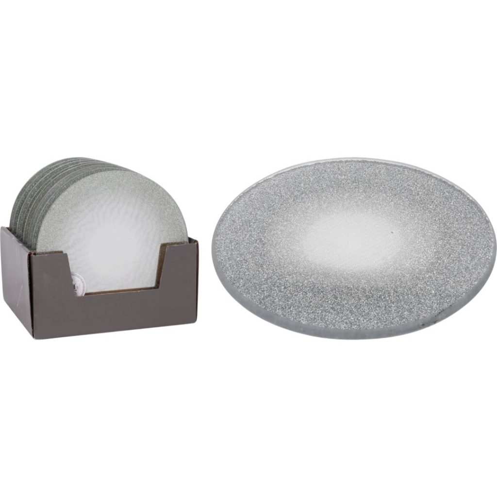 Fat 20cm sølv glitter