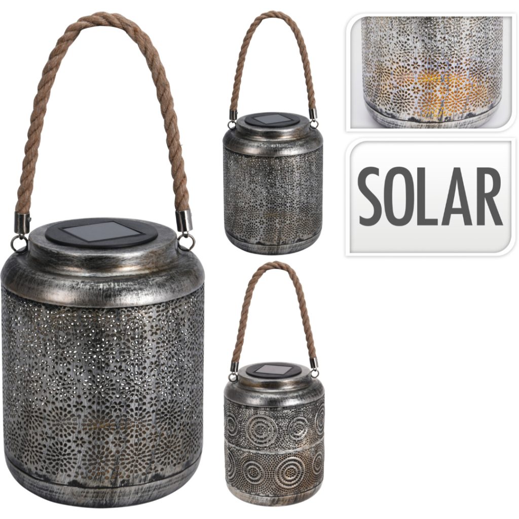 Solar lanterne metall 2ass