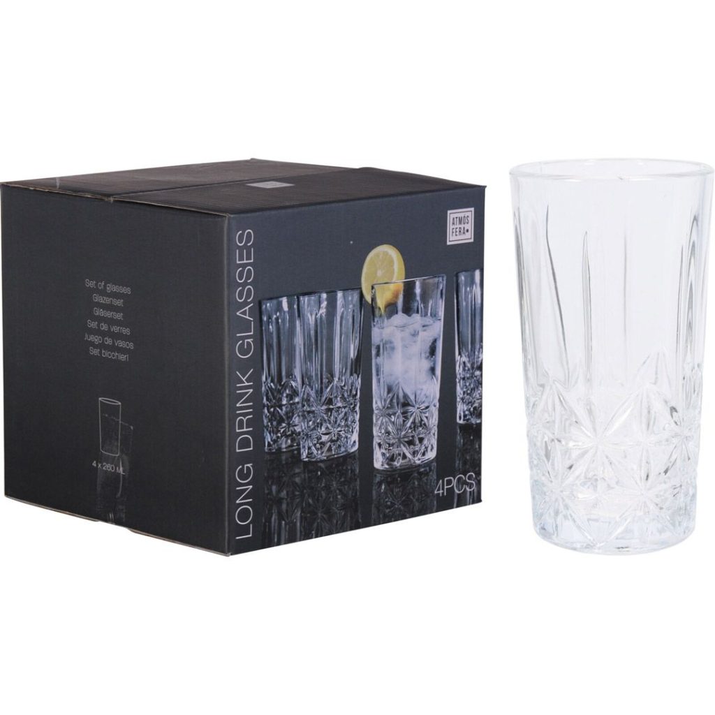 Atmosfera long drink glass 4pk 260ml