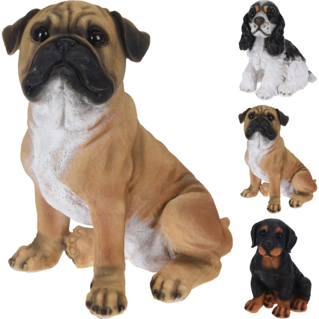 Hund sittende 3ass design 27cm