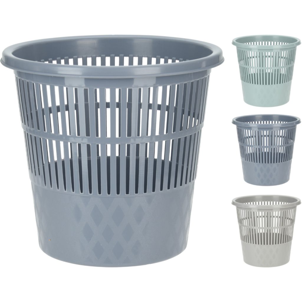 Papirkurv plast 28x29cm 3ass farger