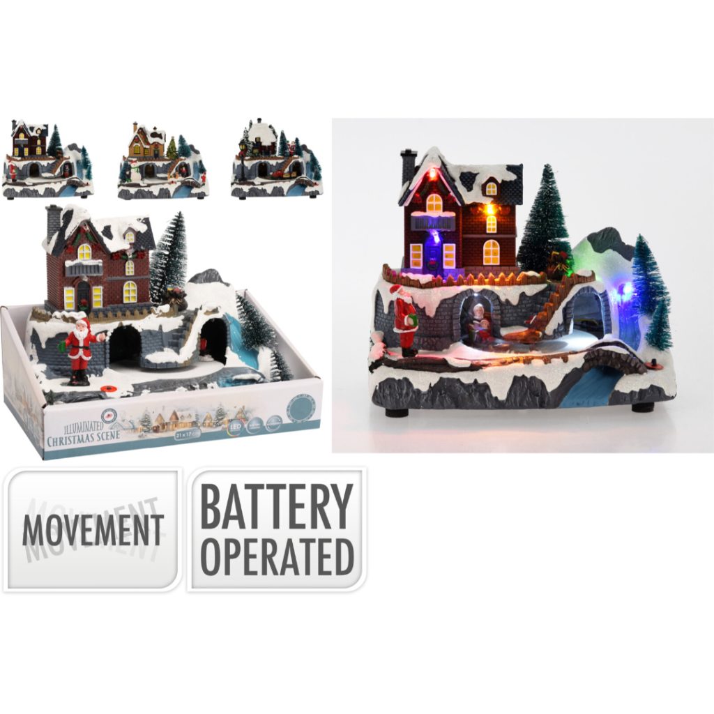 Juleminiatyr 18cm led 3ass