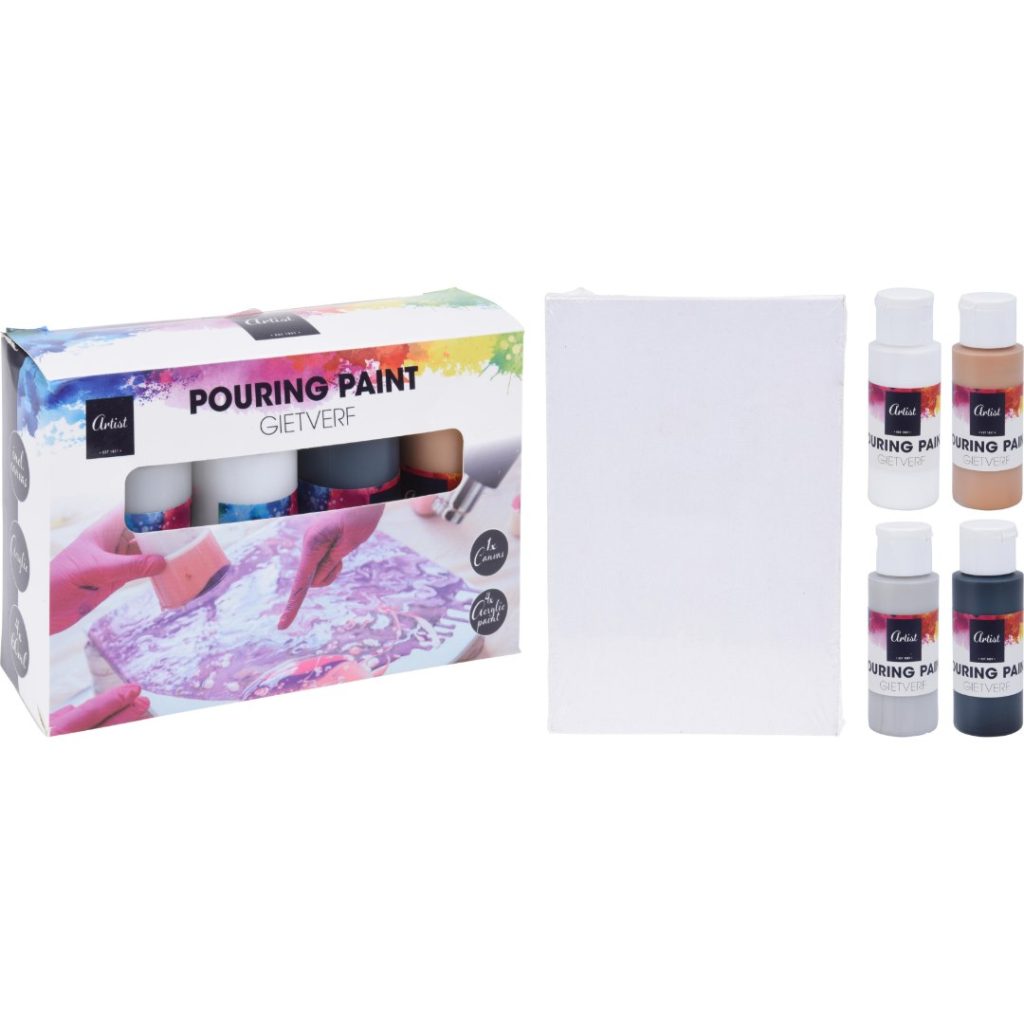 Acryl malesett 4x 60 ml plate 10x15 cm