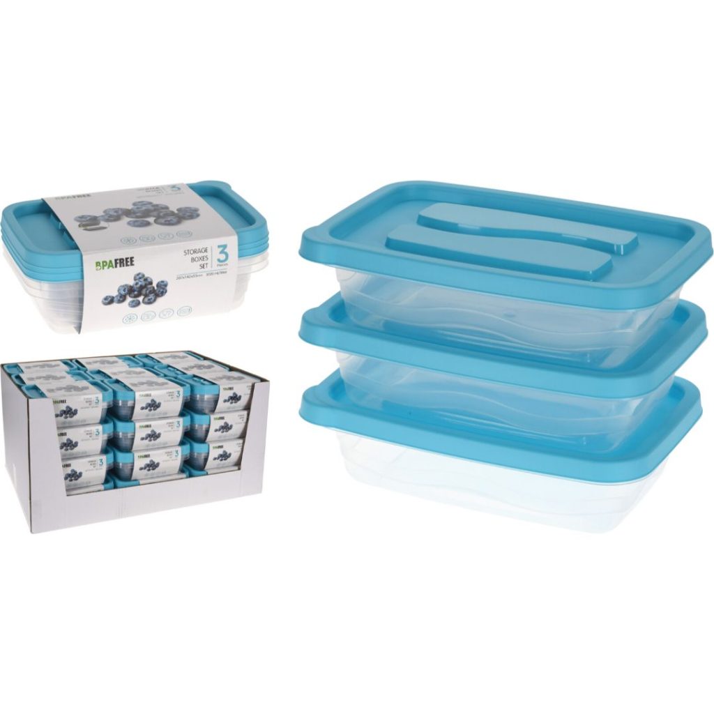 Oppbevaringsbokser 1020ml sett 3 stk