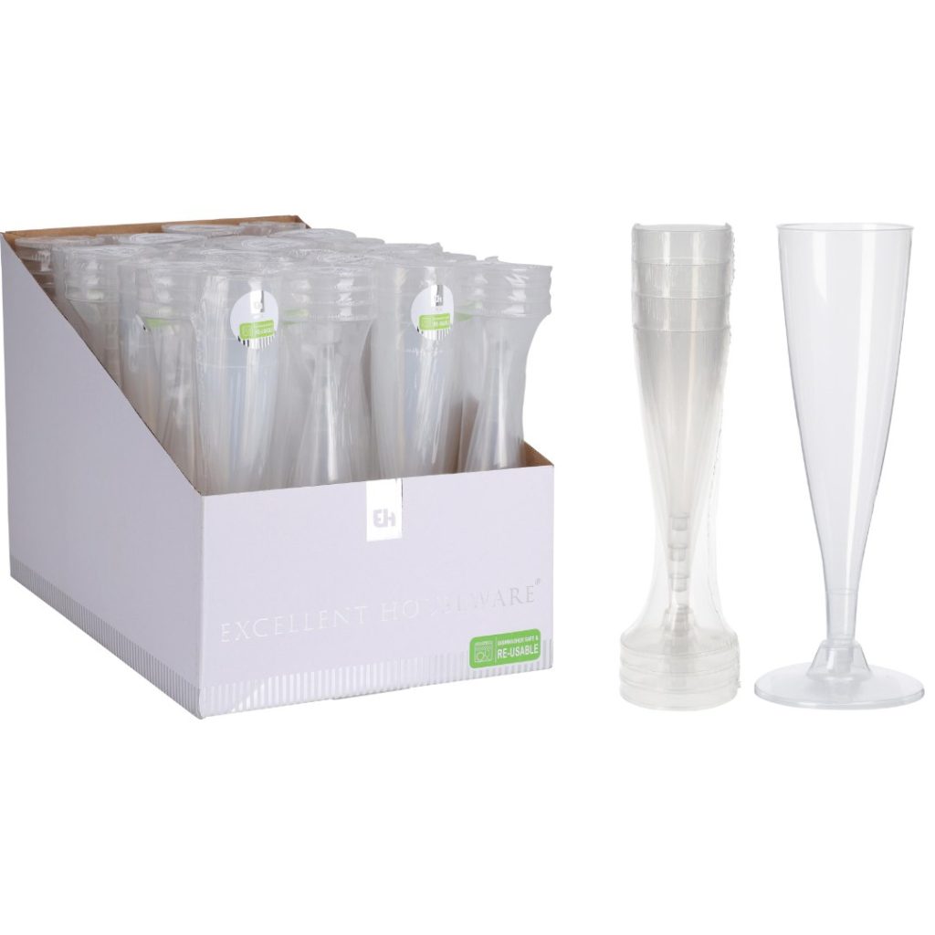Gjenbbruk champagne glass 4pk