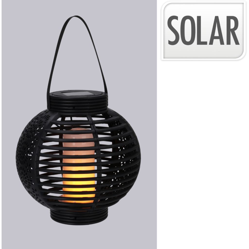 Solar lanterne 20 cm svart.