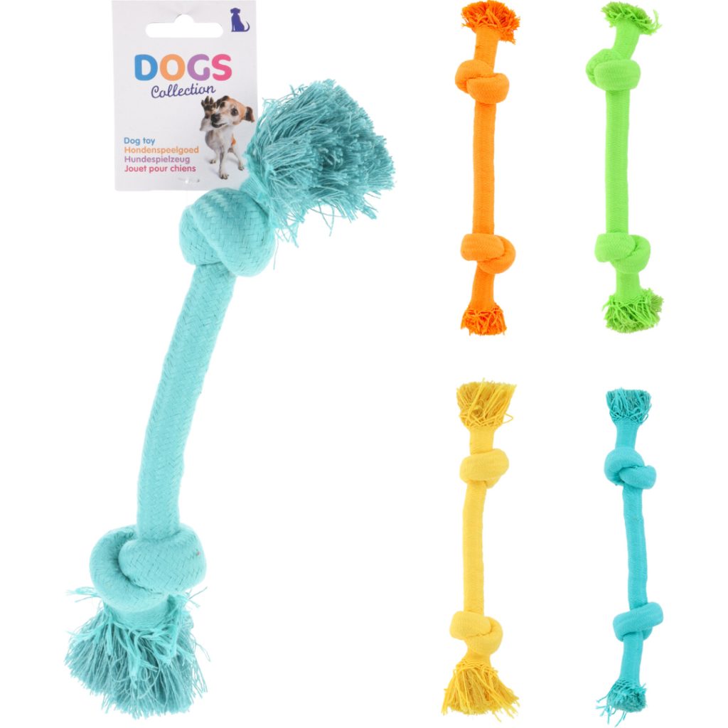 Hund leketøy tau bomull 30cm 4ass