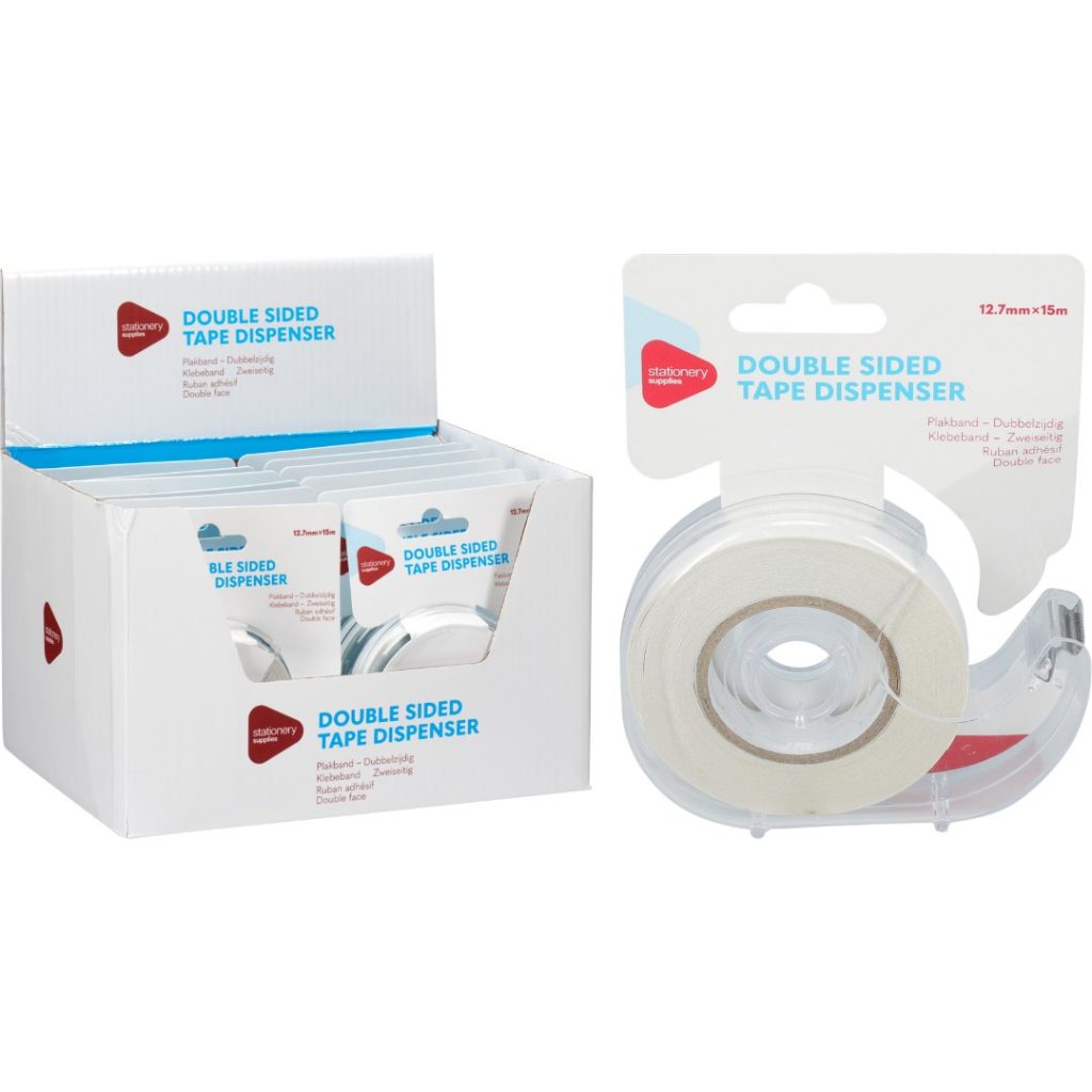 Basic dobbeltsidetape med dispenser 15 m