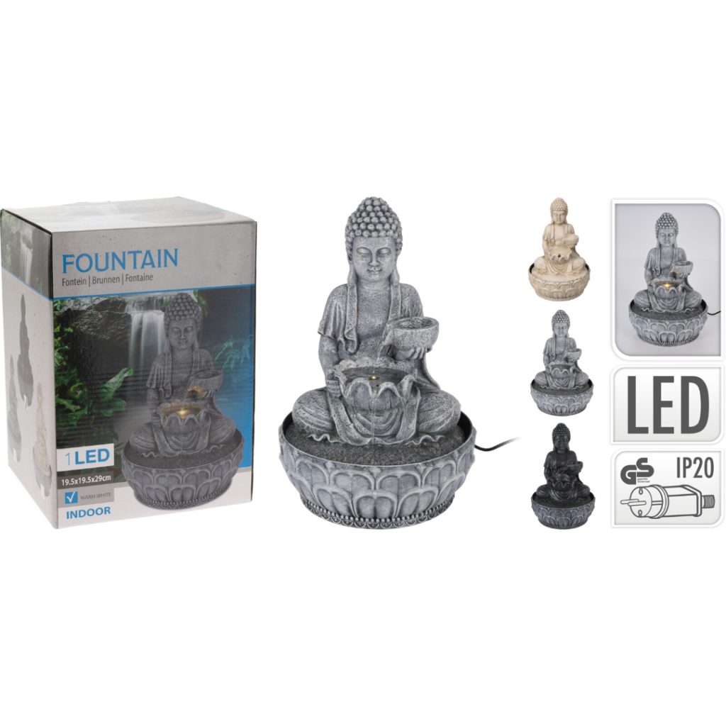 Fontene buddha 29cm 3ass