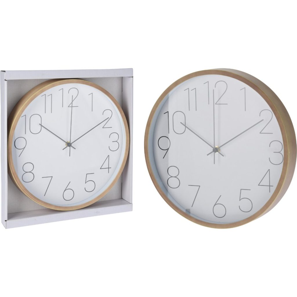 Veggklokke 305x40mm treutseende