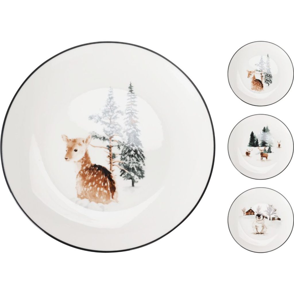 Tallerken porselen 19cm 3ass xmas