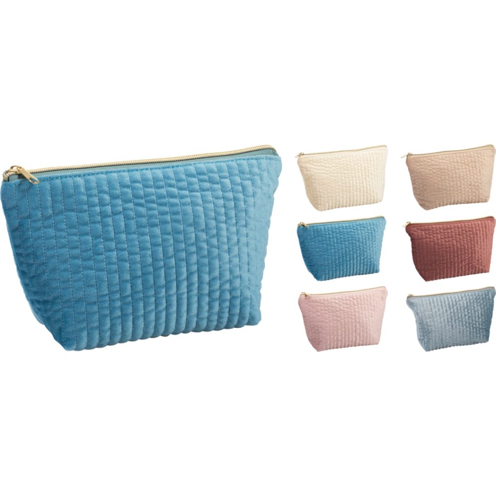 Toalettveske fløyel 24x15cm 6ass