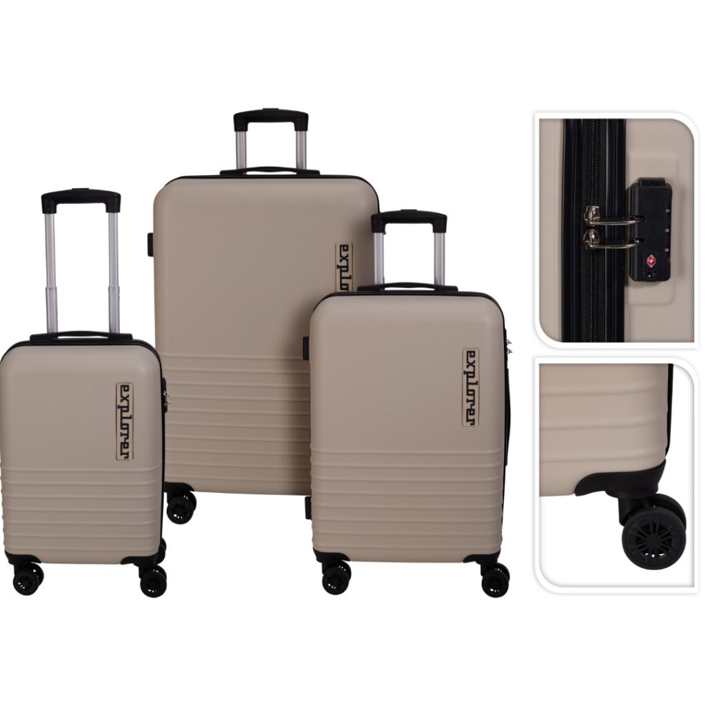 Koffert sett beige 3 stk abs
