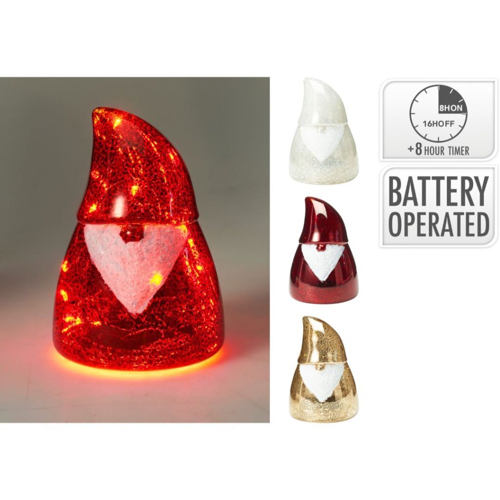 Julenisse med led 14cm 3ass